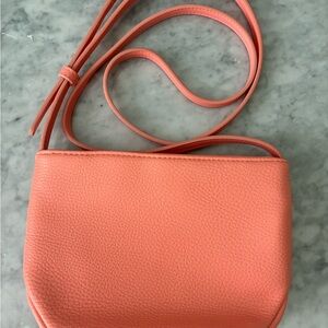 Coral Leather Crossbody Bag